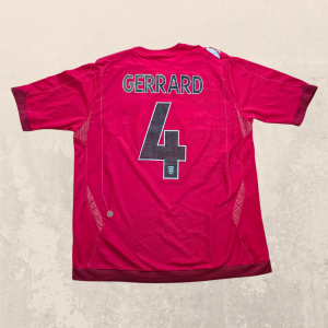 Camiseta vintage Gerrard England Umbro Away 2006-2008